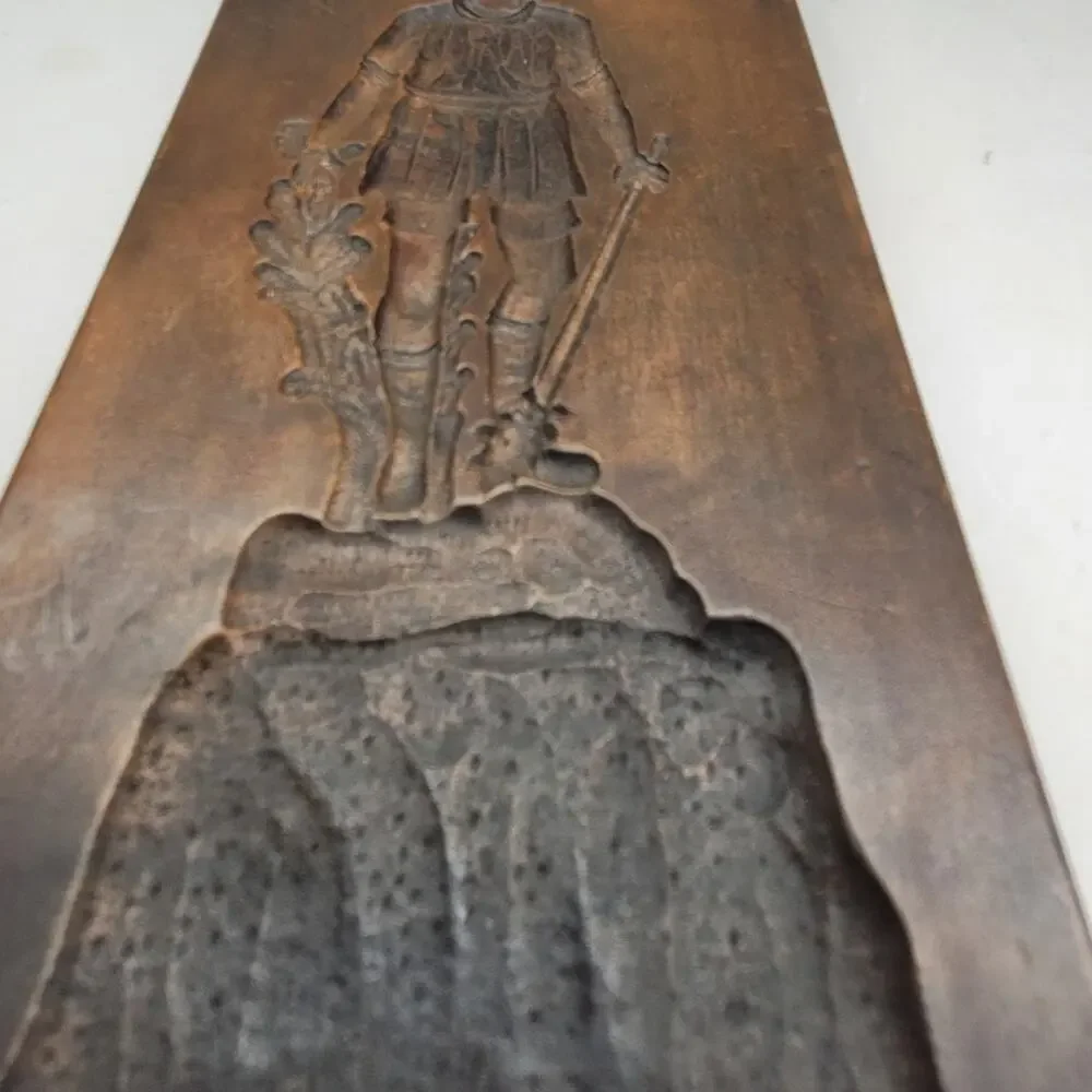 Antique‎ Wooden Cookie Mold Roman Soldier Primitive Folk Wall Decor